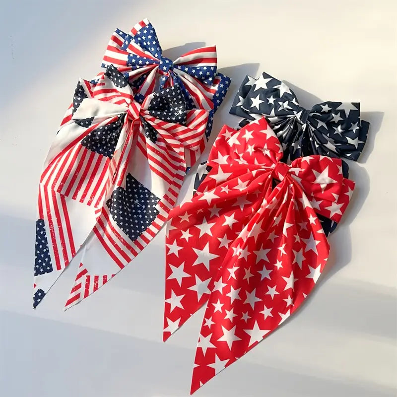 Patriotic Hair Bow Set of 4