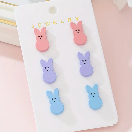 Bunnies Easter Triple Pack of Earrings