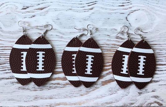 Football Leather Hang Earrings