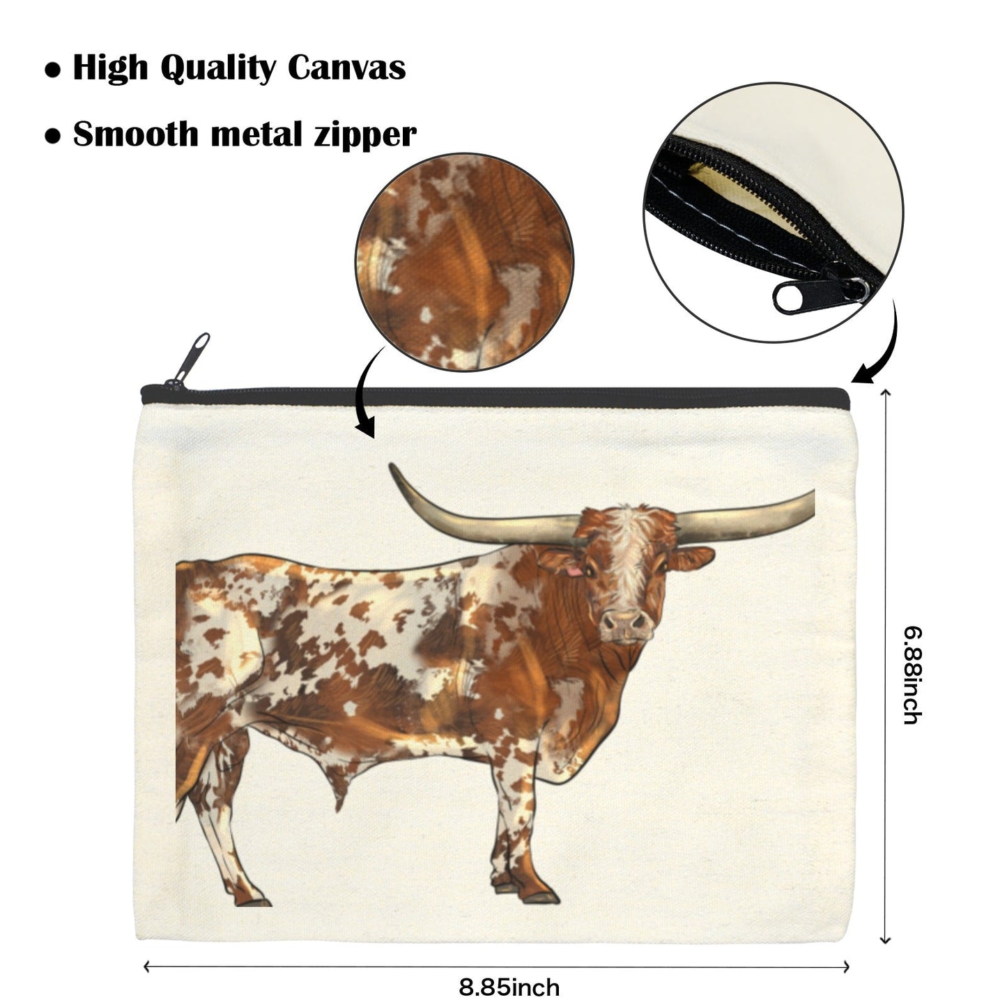 Longhorn Cosmetic Bag Pack of 5 Made in America