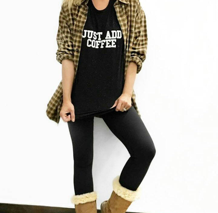 JUST ADD COFFEE, Tees, Just Add Coffee, Coffee Tee, Coffee Tshirt, Coffee Tank, Coffee Gift, Coffee Tops, Coffee Shirts