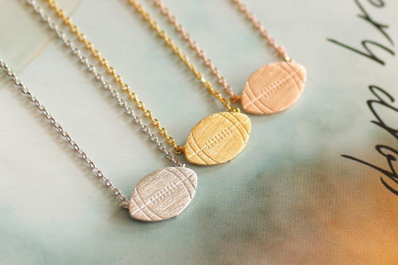 Football Thin Metal Necklace Sports