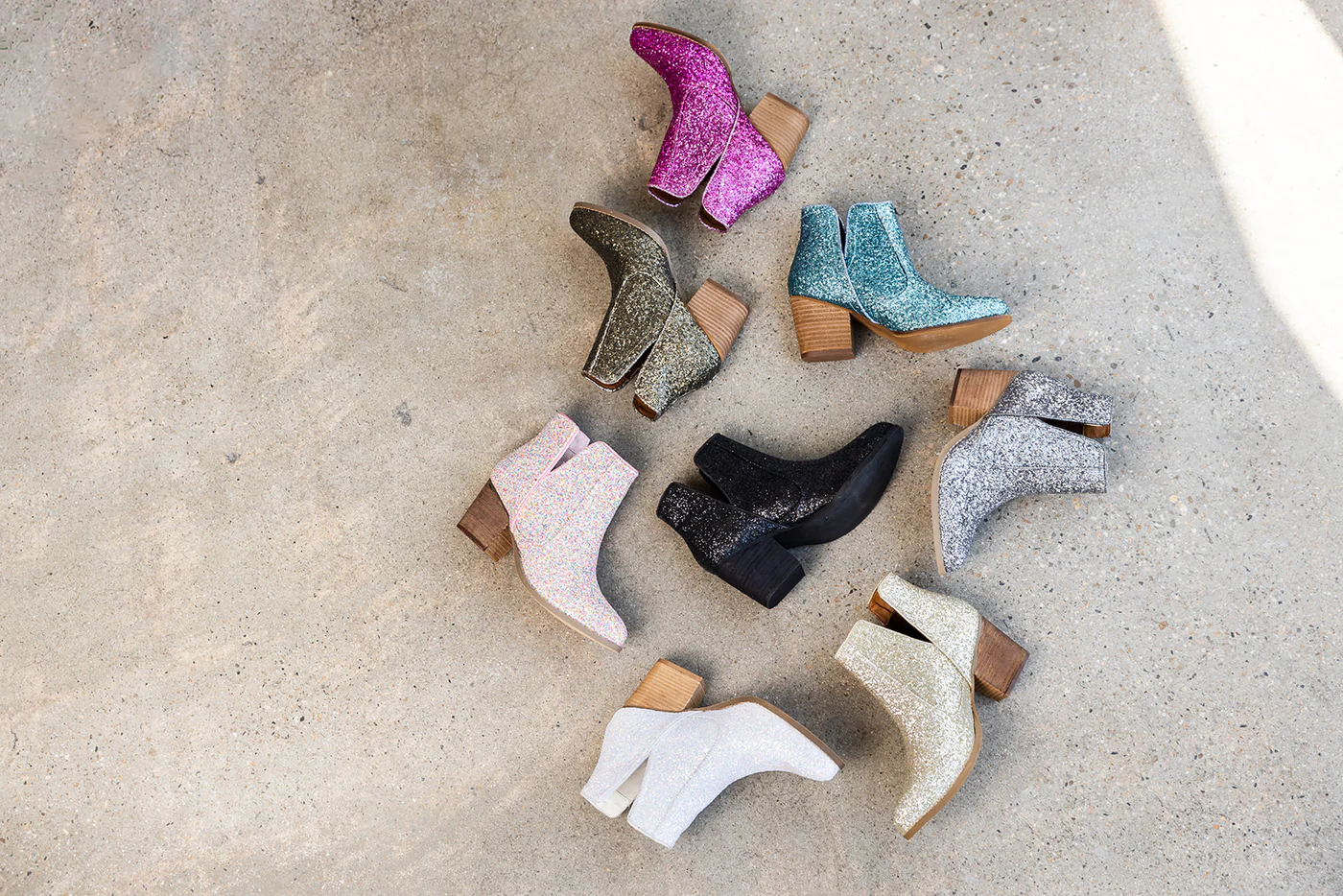 Fiera Glitter Booties in Black by Not Rated