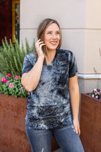 Sophie Pocket Tee - Slate Tie Dye (size M)