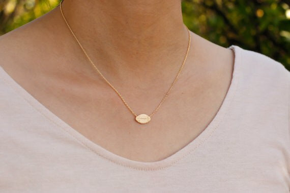 Football Thin Metal Necklace Sports