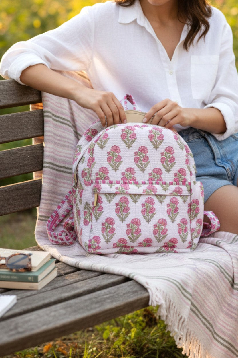 SC - Cassie Pink Floral Print Backpack