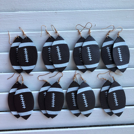 Football Hanging Earrings Faux
