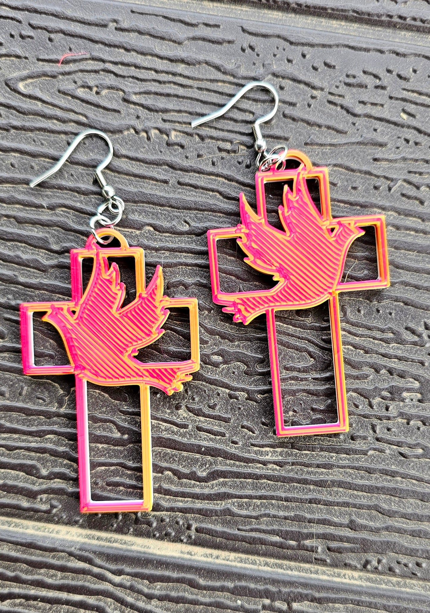 3D Print Christian Cross Faith Earrings Made in America