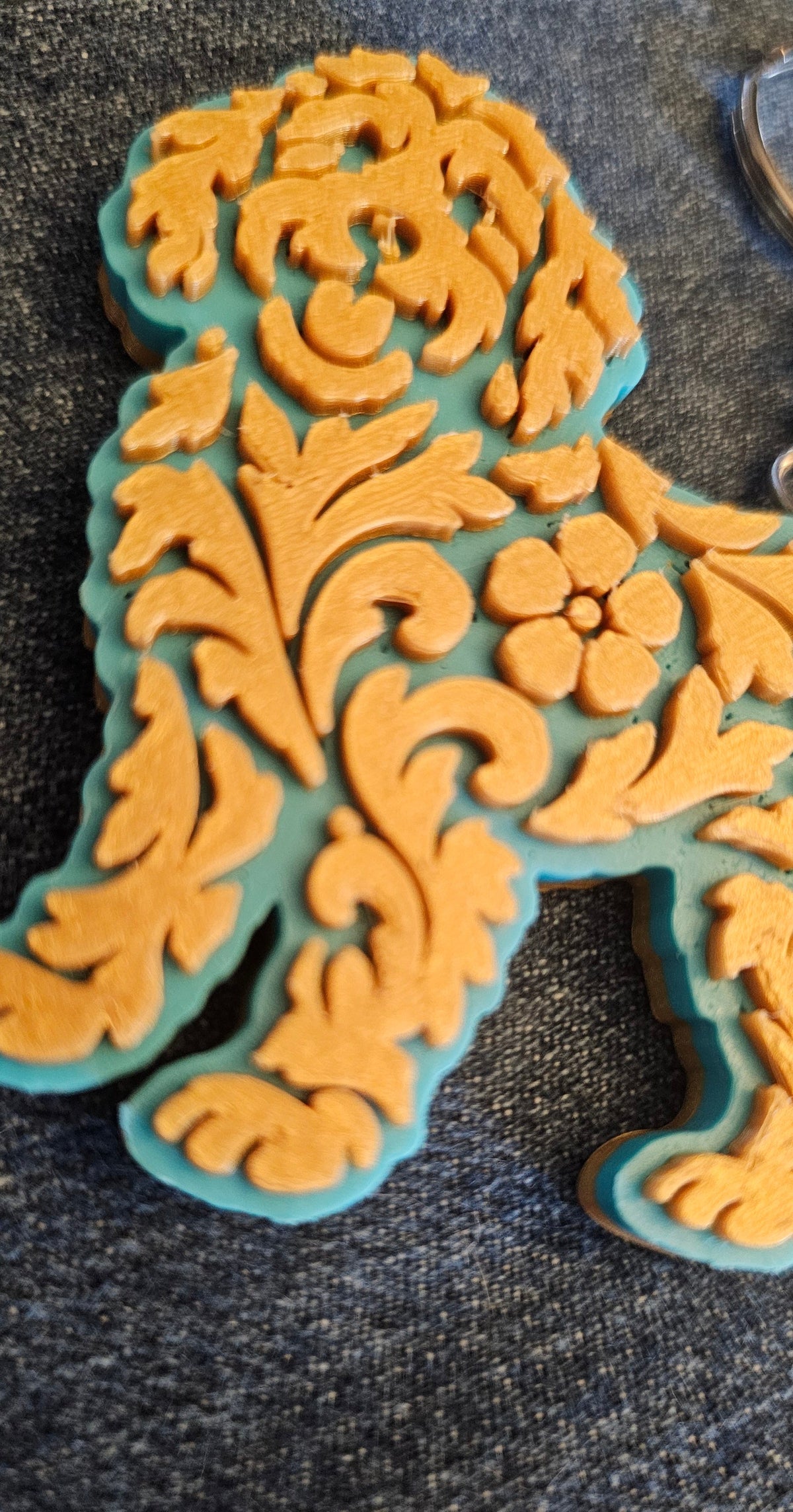 3D Print Golden Doodle Dog Tooled Keychain Made in America
