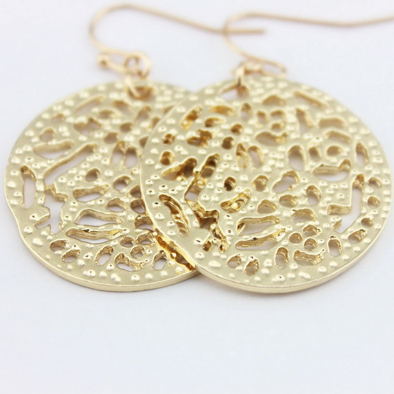 Madina Metal Cut Round Earrings