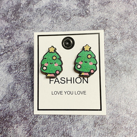 Fun Tree Holiday Stud Earrings