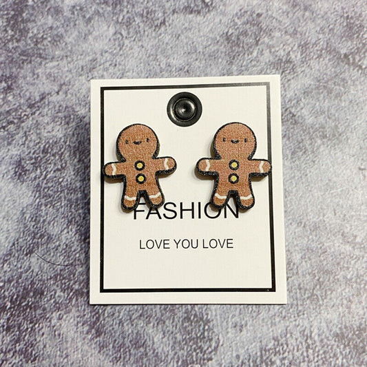 GingerBread Man Holiday Stud Earrings