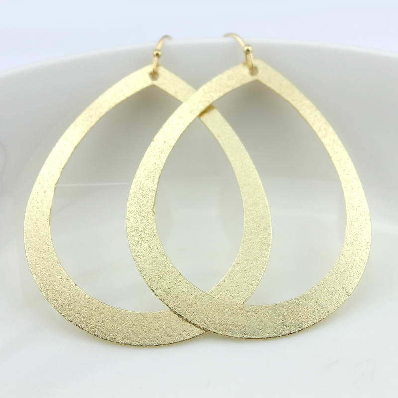 Metallic Metal Open Teardrop Earrings