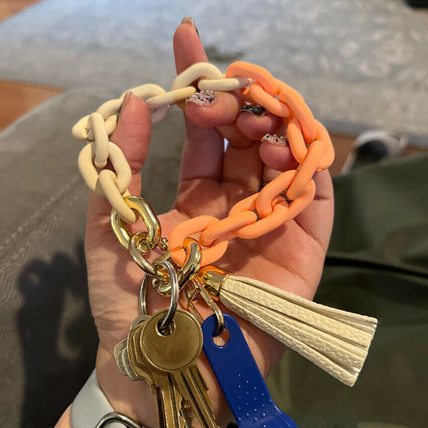 Summer Acrylic Link Keychains With Tassel