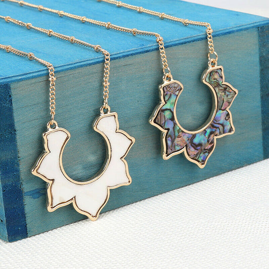 Abalone and White Shell Cut Necklaces