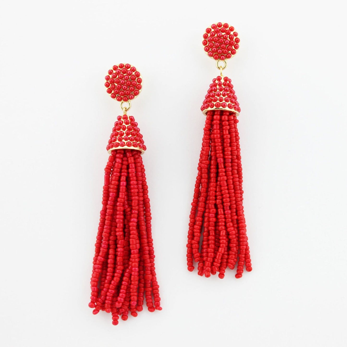 Beaded Tassel Hanging Spring Earrings