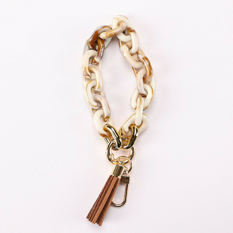 Summer Acrylic Link Keychains With Tassel