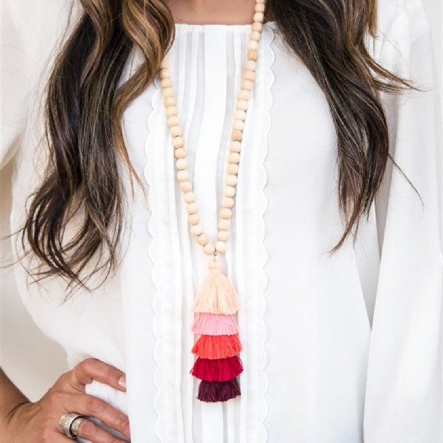 Beaded Tassel Spring Long Necklaces