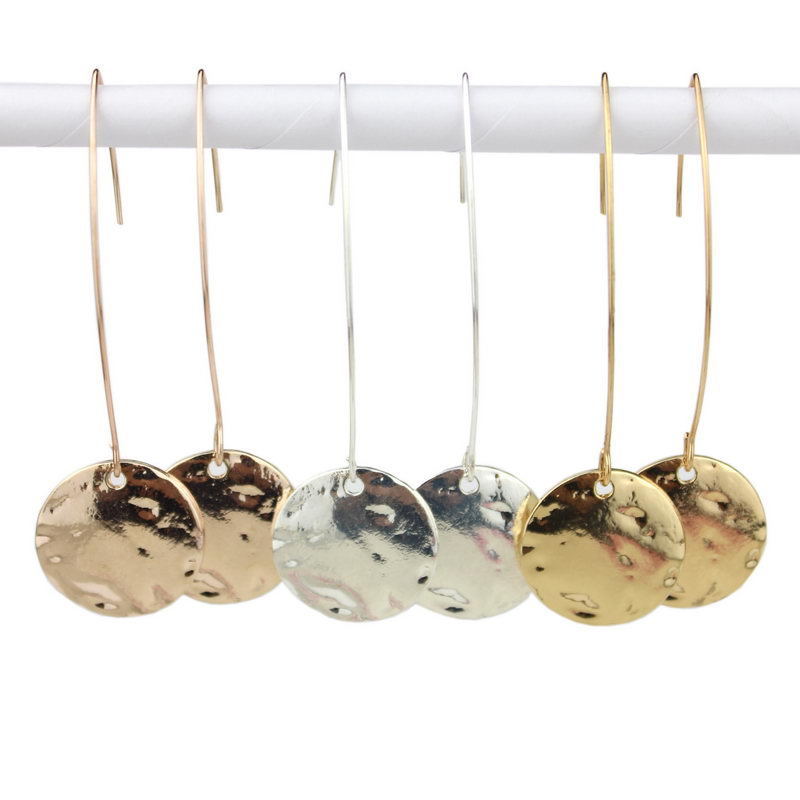 Pressed Metal Hang Earrings