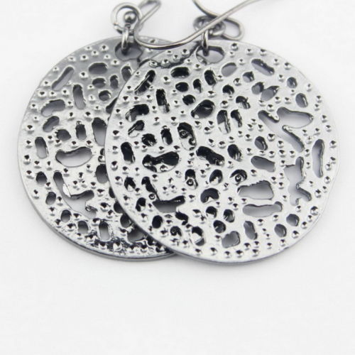 Madina Metal Cut Round Earrings