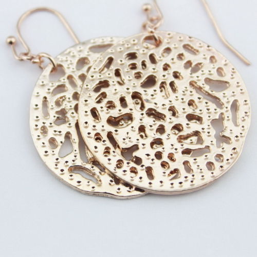 Madina Metal Cut Round Earrings