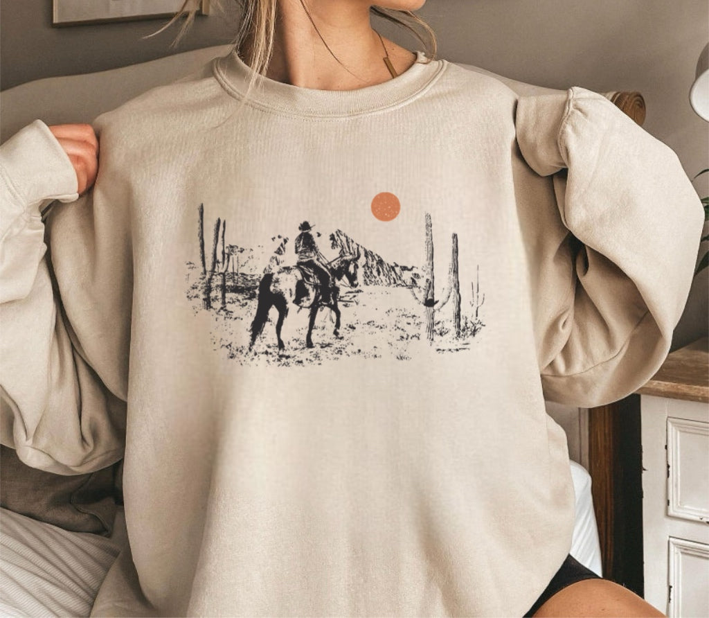 Desert Rider Western Cowboy Graphic Shirt